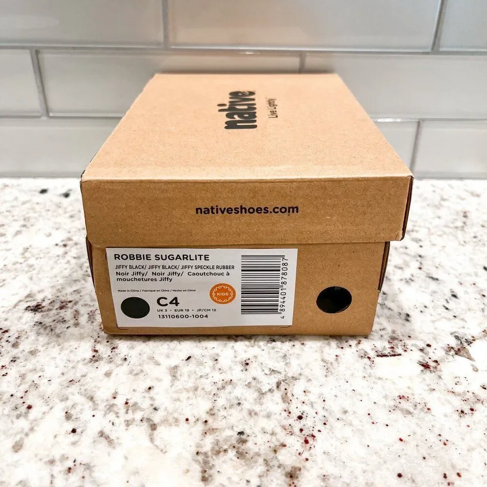 New in Box! Native BlackRobbie Sugarlite Slip On Shoes Size 4